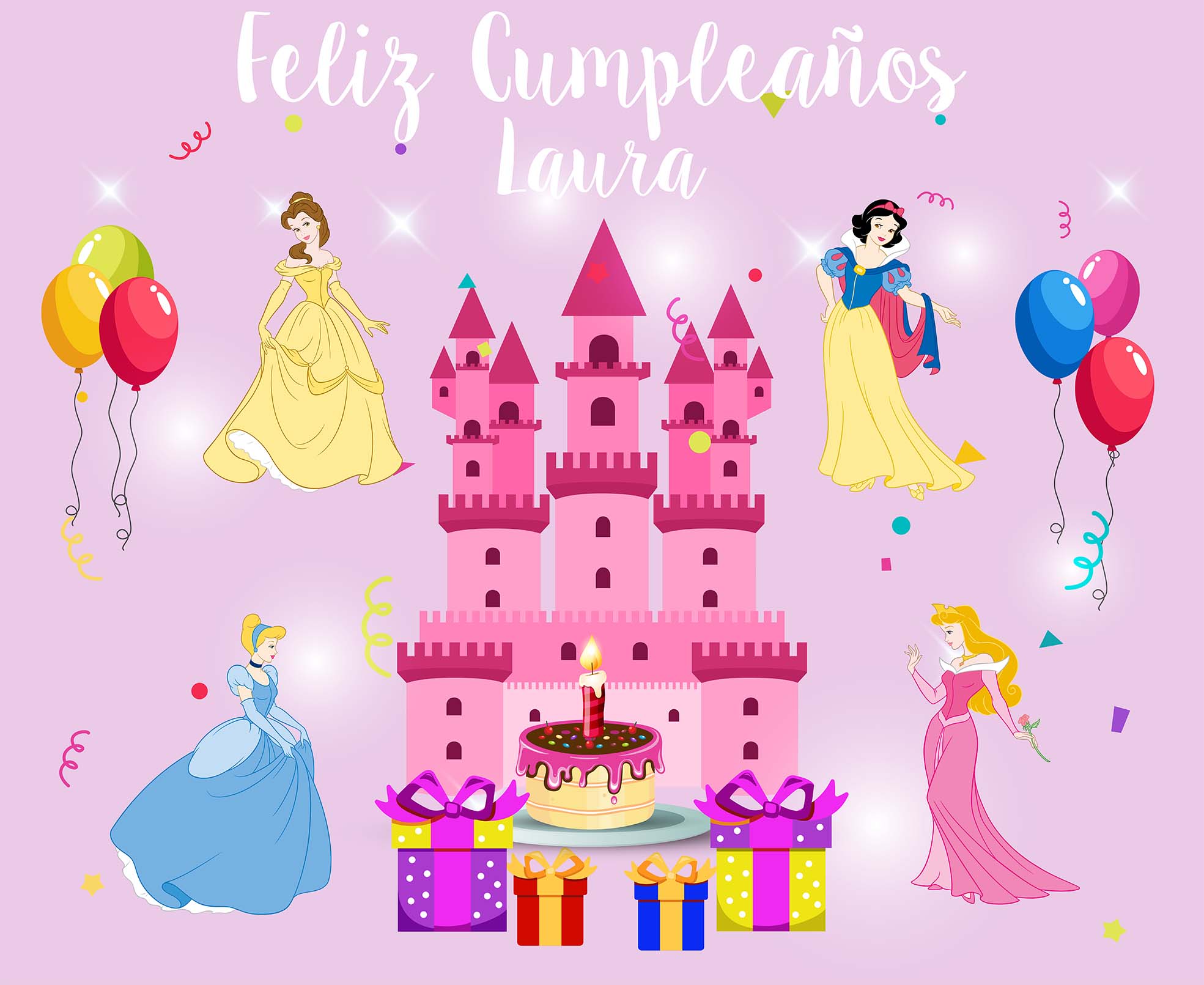 Princesa 1 Feliz Cumpleanos  Princess Happy Birthday 1 in Spanish